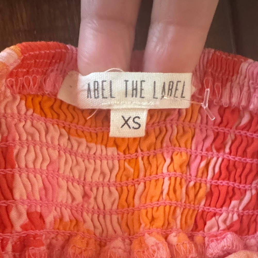 Anthropologie Abel the Label Floral Maxi Dress with Tie back- Orange and Pink XS - Picture 5 of 9
